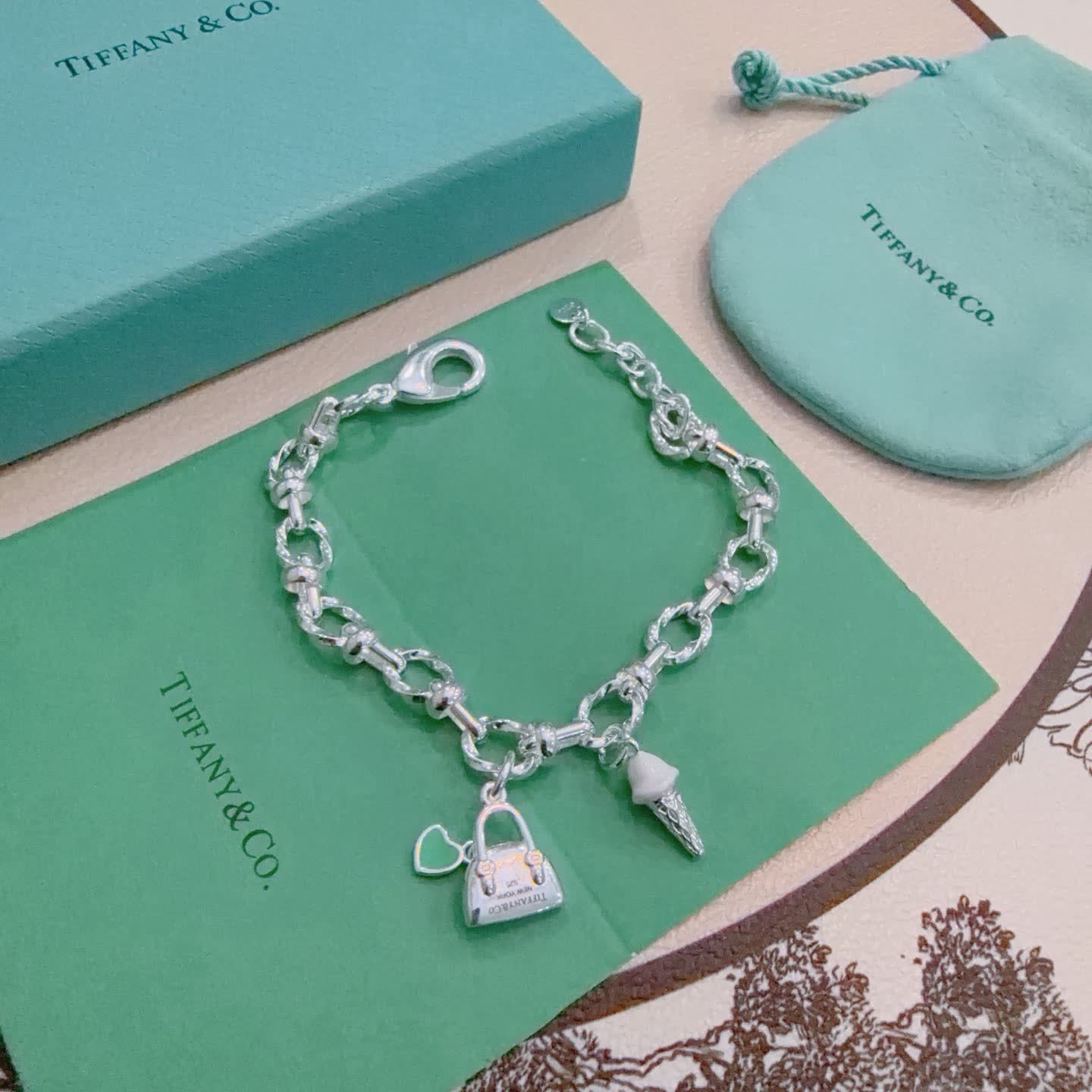 Tiffany & Co. Lock Charm Bracelet